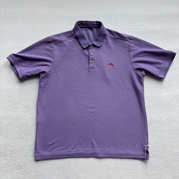 Tommy Bahama Other - Tommy Bahama Men Large ISLANDZONE Polo Purple Supima Cotton Short Sleeve